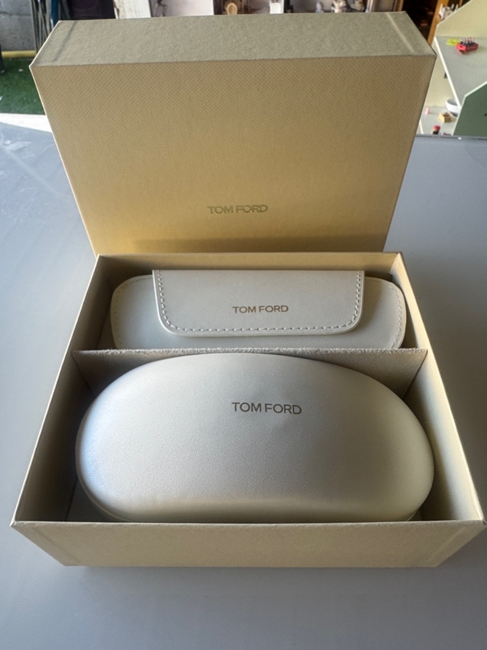 Tom Ford Blue Block Squared Cat Eye with Clip on Sun Shade - Case Set with Box - Picture 3 of 15